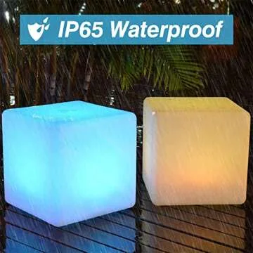 YESIE 16-Inch Cordless LED Cube Chair Light,Detachable Easy Charging,Remote Control Side Table,Accent Lava Lamp,16 RGB Colors Tesseract Cube Mood Lamp for Adult