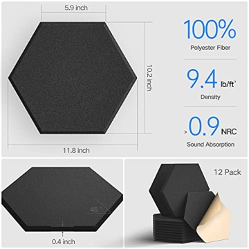 Dailycooper Self-Adhesive Acoustic Panels - Soundproof Foam