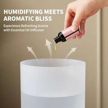 Clarston Humidifiers for Bedroom, 4L Cool Mist Humidifier with Essential Oils Diffuser and Nightlight, Top Fill Humidifiers for Home Large Room, Timer, Auto Shut-off, 40H Runtime