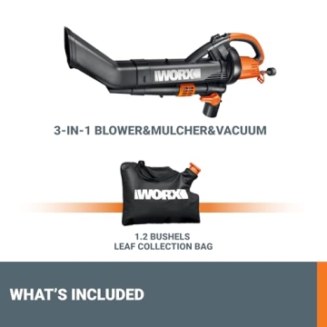 WORX WG509 12 Amp Electric Leaf Blower Vacuum Mulcher