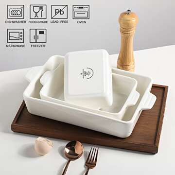 Sweejar Ceramic Bakeware Set - Elegant & Versatile Cooking Dishes
