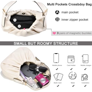 CROJUYI Small Trendy Hobo Bag for Women