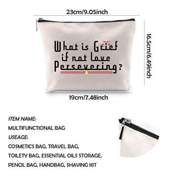 Generic WCGXKO TV Show Inspired What Is Grief If Not Love Persevering Zipper Pouch Cosmetics Bag what is grief, Talk Less Smile More