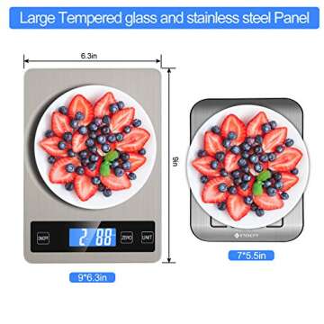 Zibet Food Scale,33lb/15kg Rechargeable Digital Kitchen Scale,1g/0.1oz Precise Graduation,Ounces and...