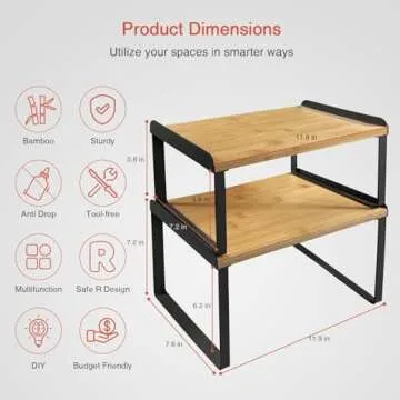 Goozii Expandable Kitchen Organizer Shelves Set of 4