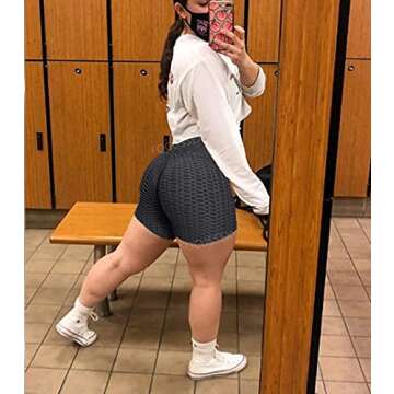 Women Yoga Shorts Ruched Booty High Waisted Gym Workout Shorts Butt Lifting Hot Pants