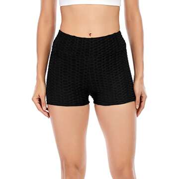 Women Yoga Shorts Ruched Booty High Waisted Gym Workout Shorts Butt Lifting Hot Pants