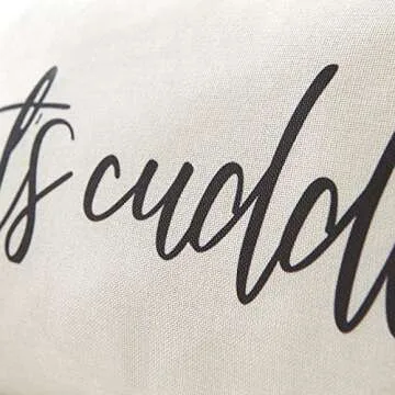 Farmhouse Pillow Covers with Let’s Cuddle Quote 12" x 20" Farmhouse Rustic Décor Lumbar Pillow Covers with Saying Housewarming Gifts Family Room Décor