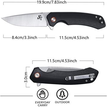 Sitivien ST118 Folding Knife with D2 Blade and G10 Handle