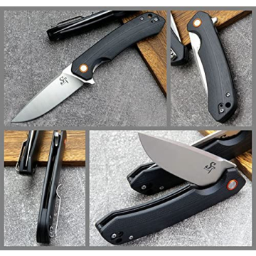 Sitivien ST118 Folding Knife with D2 Blade and G10 Handle