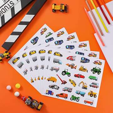 500 Fun Vehicle Stickers for Kids – Cars & Trucks