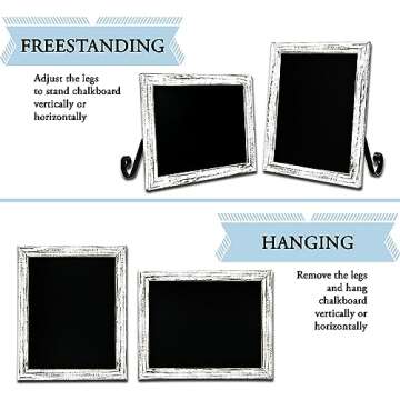 6 Sizes/4 Colors - Small Chalkboard Sign Menu Board for Kitchen, Chalk Board Sign Board with Stand, ...