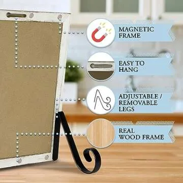 6 Sizes/4 Colors - Small Chalkboard Sign Menu Board for Kitchen, Chalk Board Sign Board with Stand, Hanging Magnetic Chalkboards, Standing Tabletop Chalkboard Sign for Countertop