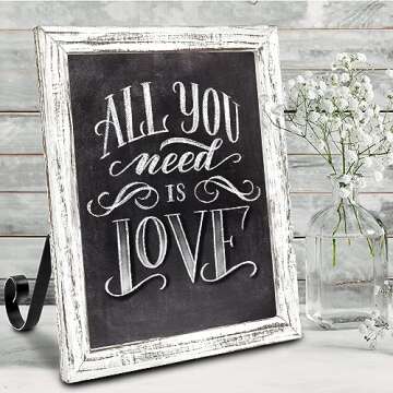 6 Sizes/4 Colors - Small Chalkboard Sign Menu Board for Kitchen, Chalk Board Sign Board with Stand, Hanging Magnetic Chalkboards, Standing Tabletop Chalkboard Sign for Countertop