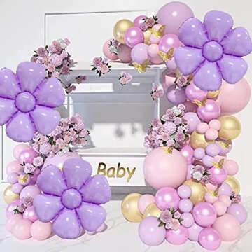 Flower Party Balloons for Happy Kids Birthday Decor