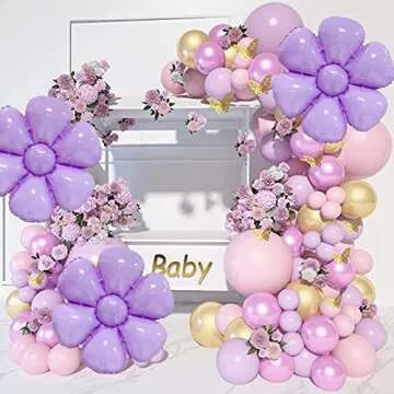 Flower Party Balloons for Happy Kids Birthday Decor