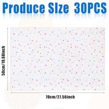 30 Sheet Star Gift Wrapping Paper - 19.68 x 27.56 Inch Colorful Star Pattern Decorative Tissue Paper...
