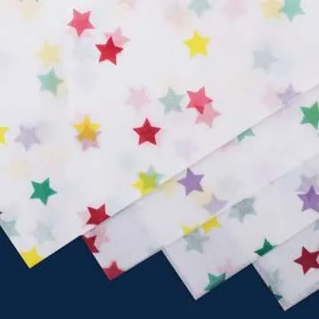 Colorful Star Gift Wrapping Paper - 30 Sheets for All Occasions
