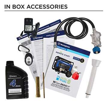 Westinghouse Outdoor Power Equipment 4650 Peak Watt Dual Fuel Portable Generator, Remote Electric St...