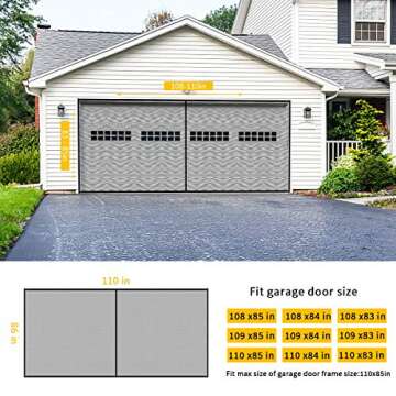 LIAMST Garage Door Screen for 9x7FT,1 Car Garage Doors- Reinforced Fiberglass Door Screen,Stronger H...