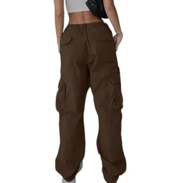Stylish EMMIOL Cargo Pants Women - Low Waist Baggy Joggers with Pockets