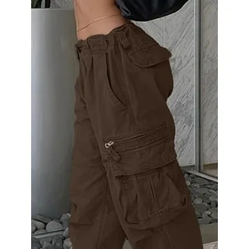 Trendy EMMIOL Cargo Pants Women Low Waist Relaxed Fit