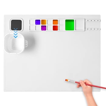 AWOKE 20"X16" Silicone Painting Mat with Water Cup