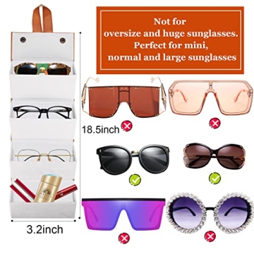 ANYGIFT Sunglasses Travel Organizer 4 Slots Portable & Stylish