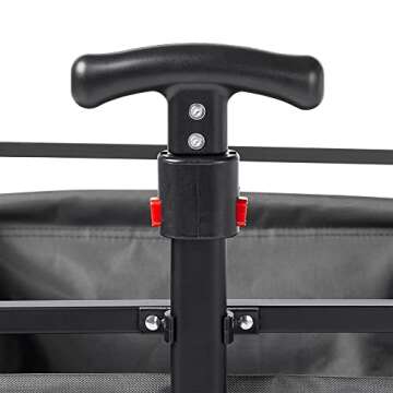 Seina 150 Pound Capacity Heavy Duty Steel Compact Folding Outdoor Utility Cart Wagon with All Terrain Rubber Wheels, Black and Grey