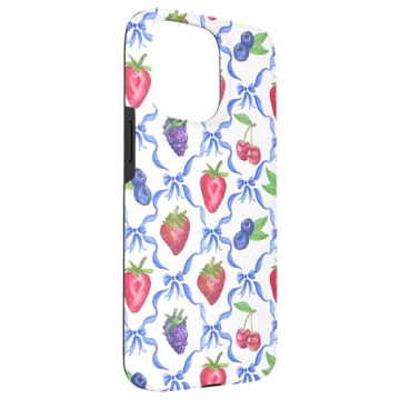 iPhone 15 Pro Max Coquette Case - Bows & Fruits Design