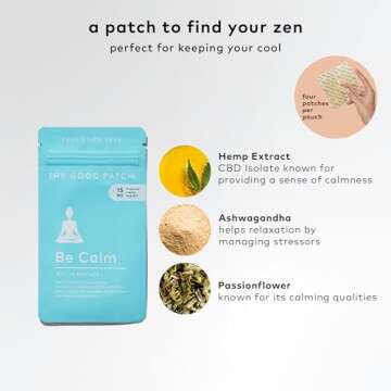 The Good Patch Be Calm Patch with Hemp, Unwind + Decompress, Natural Patch with Hemp Extract, Ashwag...