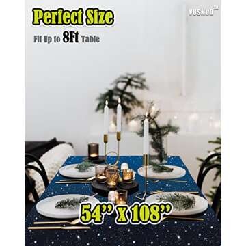 Vusnud 3 Packs - Space Tablecloth, Galaxy Themed Plastic Table Cover, Disposable Plastic Star Party Table Cover, 54’’ x 108’’, Fit for 8 Ft Table, for Home Decoration