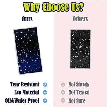 Vusnud 3 Packs - Space Tablecloth, Galaxy Themed Plastic Table Cover, Disposable Plastic Star Party Table Cover, 54’’ x 108’’, Fit for 8 Ft Table, for Home Decoration