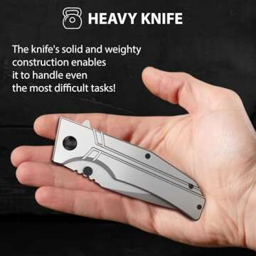 Durable Pocket Knife with Folding Blade and Grip Handle