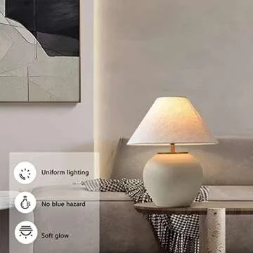 PURESILKS Handmade Ceramic Table Lamp for Any Space