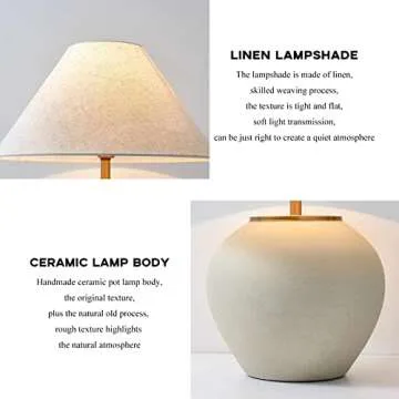 PURESILKS Handmade Ceramic Table Lamp for Any Space