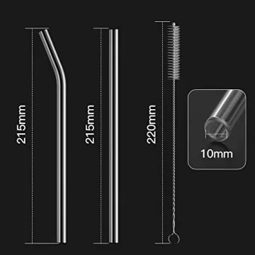 Eco-Friendly HeykirHome Glass Straws Set - 6 Pack