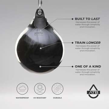 Aqua Training 75 lb. Punching Bag, 15" Water Filled Teardrop Shape for Boxers of All Skill Levels, Vinyl Construction, Ceiling Mount or Stand Compatible, UV Resistant, Blood Red – 2020136431