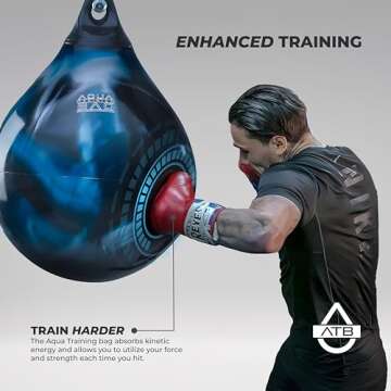 Aqua Training 75 lb. Punching Bag, 15" Water Filled Teardrop Shape for Boxers of All Skill Levels, Vinyl Construction, Ceiling Mount or Stand Compatible, UV Resistant, Blood Red – 2020136431