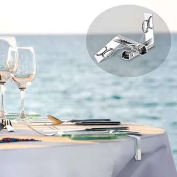 Maxdot Tablecloth Clips Stainless Steel Table Cloth Cover Clamps for Outdoor and Indoor (6)