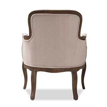 Baxton Studio Napoleon Traditional French Accent Chair, Ash