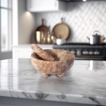 Crafted KOMCHEN Marble Molcajete for Culinary Magic