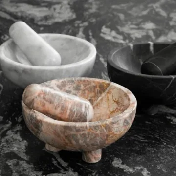 Crafted KOMCHEN Marble Molcajete for Culinary Magic