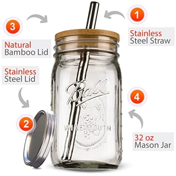 Reusable Boba Cups: Bamboo Lids & Stainless Straws
