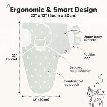 3-Pack Organic Baby Swaddle Sleep Sacks - Newborn Swaddle Sack, Ergonomic Baby Swaddles 0-3 Months, ...