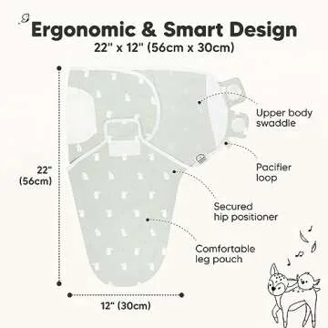 3-Pack Organic Baby Swaddle Sleep Sacks - Newborn Swaddle Sack, Ergonomic Baby Swaddles 0-3 Months, ...