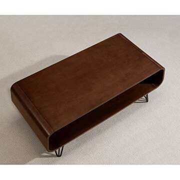 18x42x20 Rectangular Scratch And Mar Resistant Walnut Finish Astro Mid Century Coffee Table