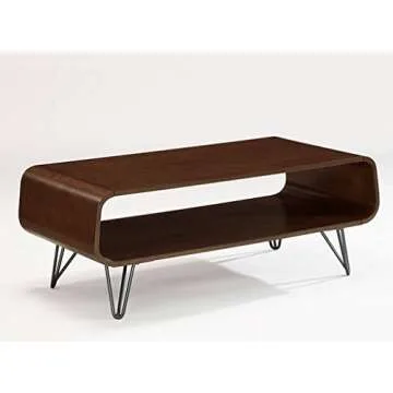 18x42x20 Rectangular Scratch And Mar Resistant Walnut Finish Astro Mid Century Coffee Table