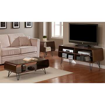 18x42x20 Rectangular Scratch And Mar Resistant Walnut Finish Astro Mid Century Coffee Table