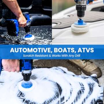 RotoScrub 7 Pack Drill Brush Set for Deep Cleaning, Scratch Resistant, Bathroom, Oven, Countertops, Sinks, Soap Scum, Tile, Boats, Patio Furniture & More